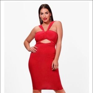 Plus Rosie knot front bodycon dress